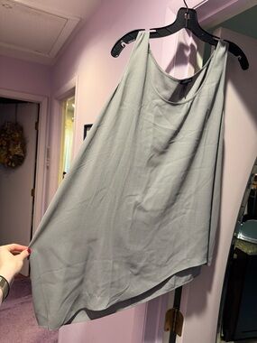 EILEEN FISHER Size L Soft Gray Scoop Neck Asymmetrical Tank
